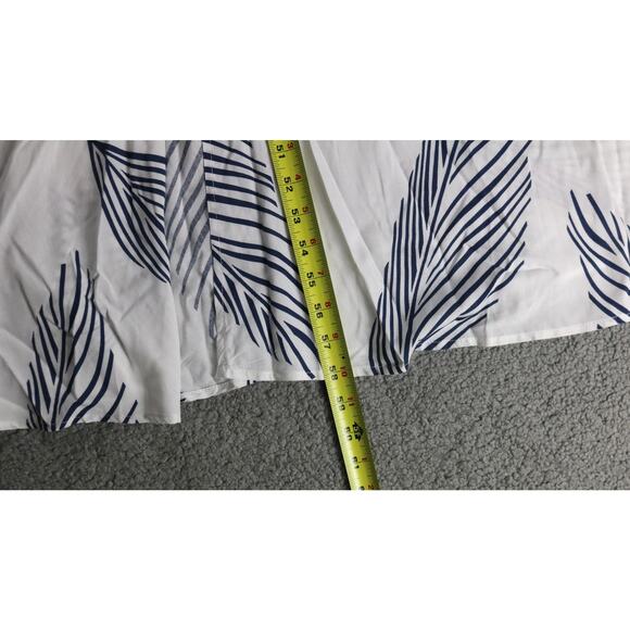 New Baltic Born Dress Womens XL Navy Leaf Print Corinth Maxi Slit - Picture 9 of 10